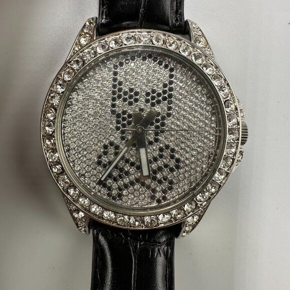 Saint James Watch Women Skull Head Dial Rhinestone Large Dial 42MM New Battery - Picture 2 of 13